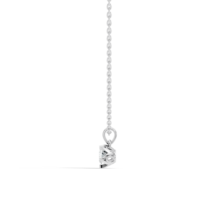 Fluted Scalloped 40 Pointer Solitaire Diamond Pendant