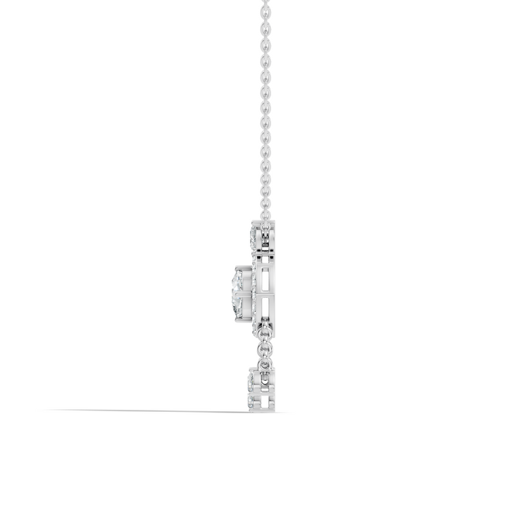 Cushion Cut Diamond Chandelier Pendant with Pear Drops