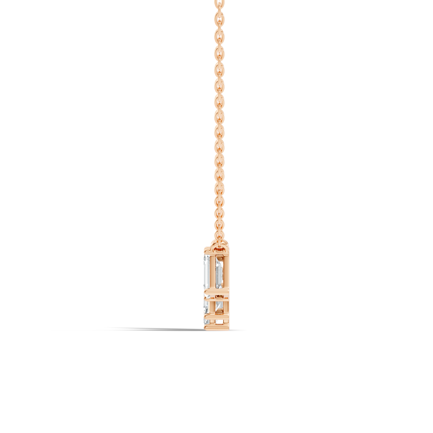 5-Stone Curved Emerald Cut Diamond Journey Necklace Pendant