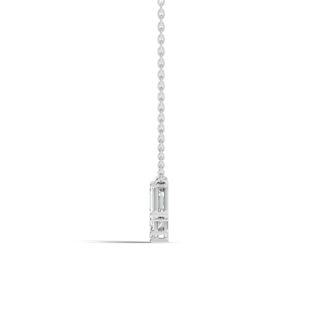 5-Stone Curved Emerald Cut Diamond Journey Necklace Pendant