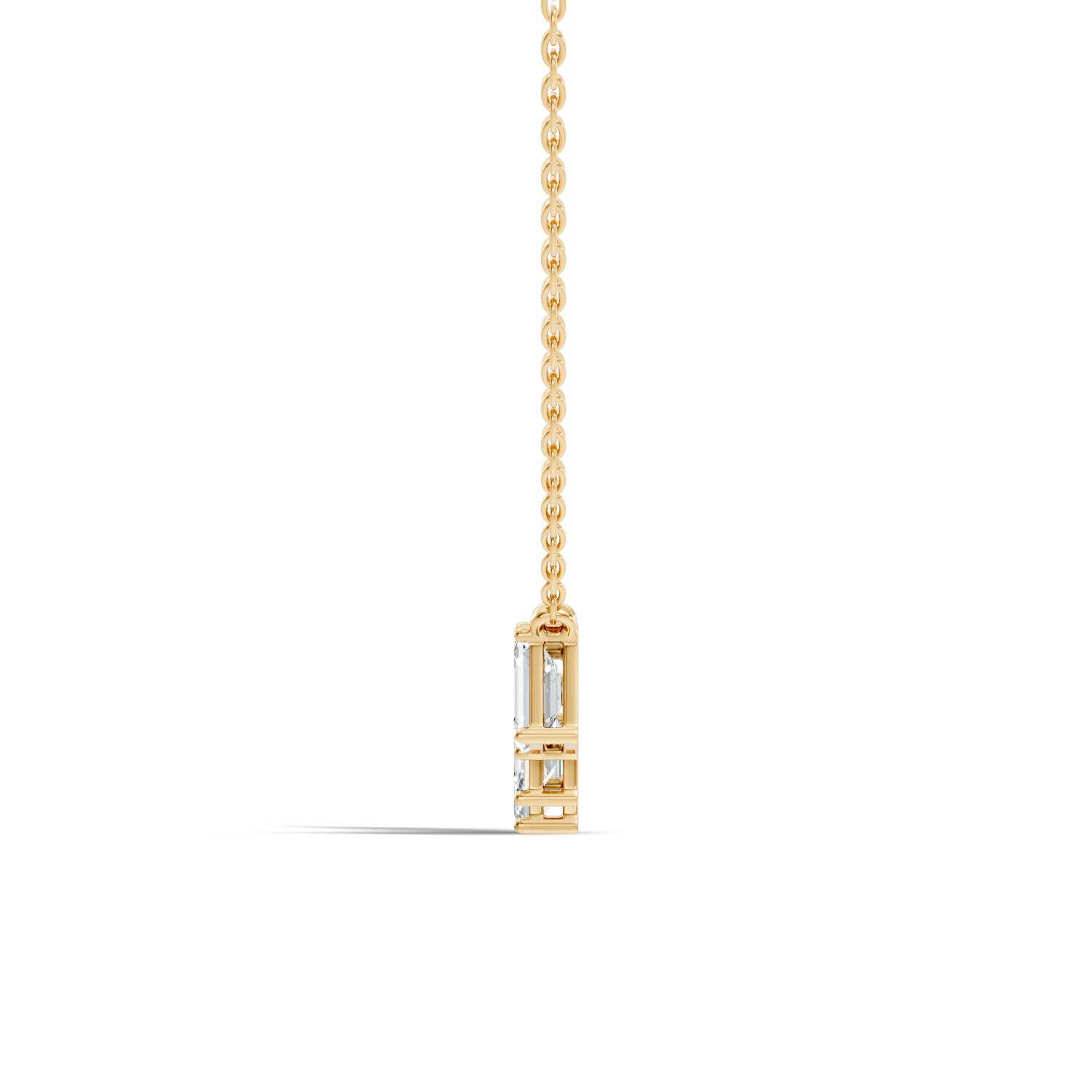 5-Stone Curved Emerald Cut Diamond Journey Necklace Pendant