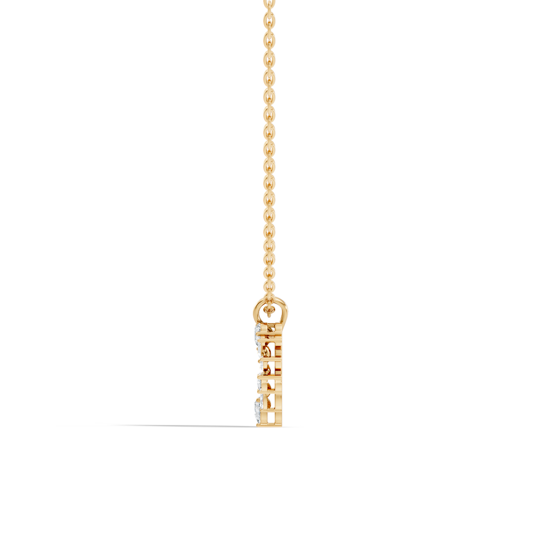 Openwork Multi-Shape Diamond Heart Wreath Pendant