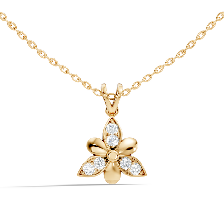 3-Petal Floral Diamond Cluster Pendant