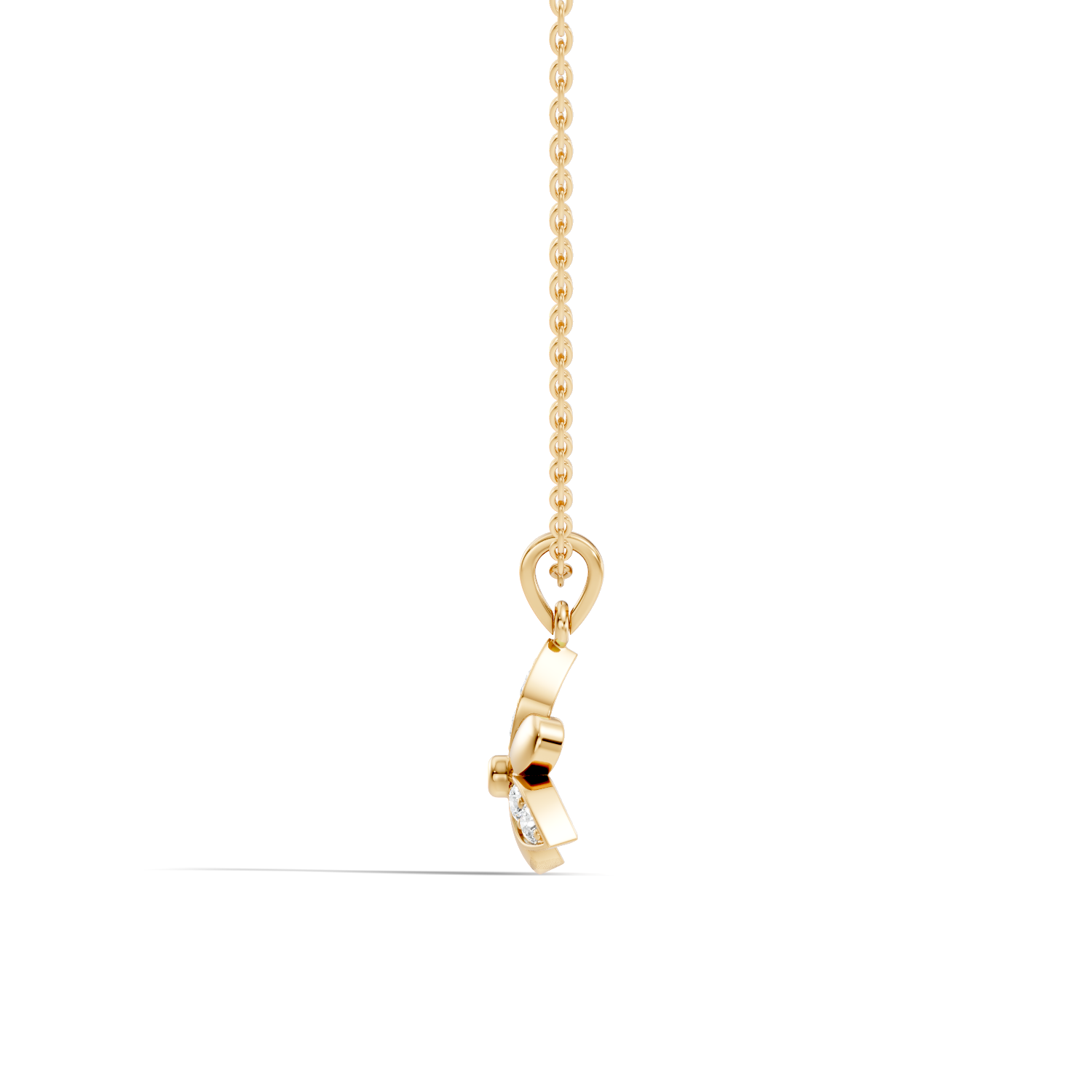 3-Petal Floral Diamond Cluster Pendant