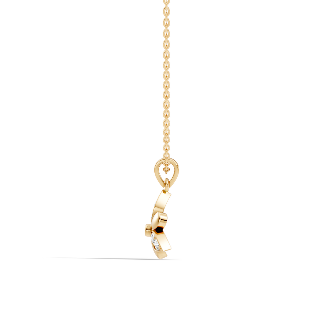 3-Petal Floral Diamond Cluster Pendant