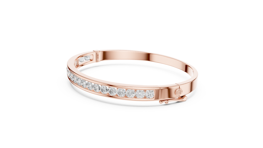 16.5 Pointer Round Diamond Channel Set Bangle
