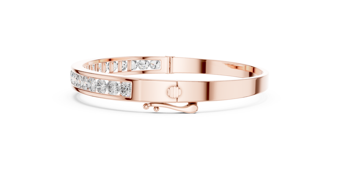 16.5 Pointer Round Diamond Channel Set Bangle