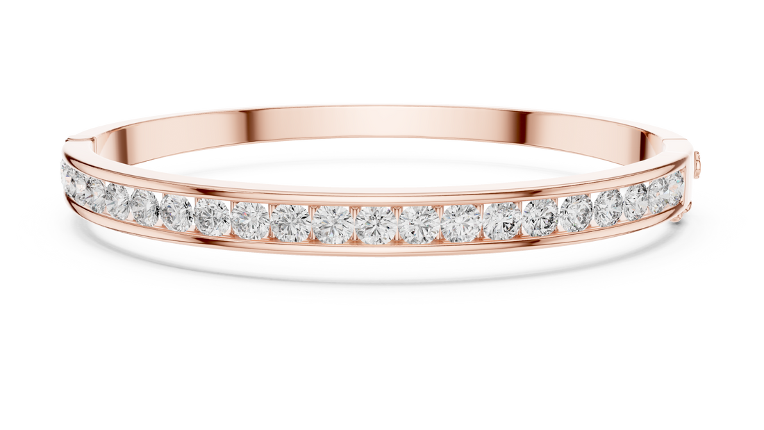 16.5 Pointer Round Diamond Channel Set Bangle