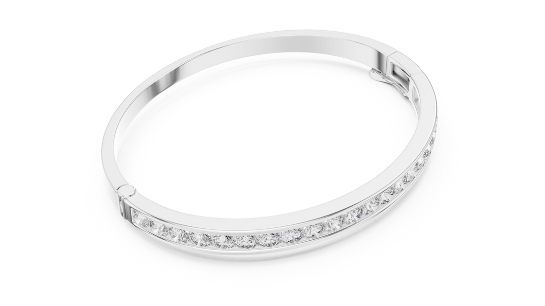 16.5 Pointer Round Diamond Channel Set Bangle