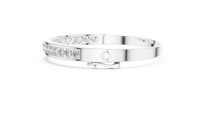 16.5 Pointer Round Diamond Channel Set Bangle