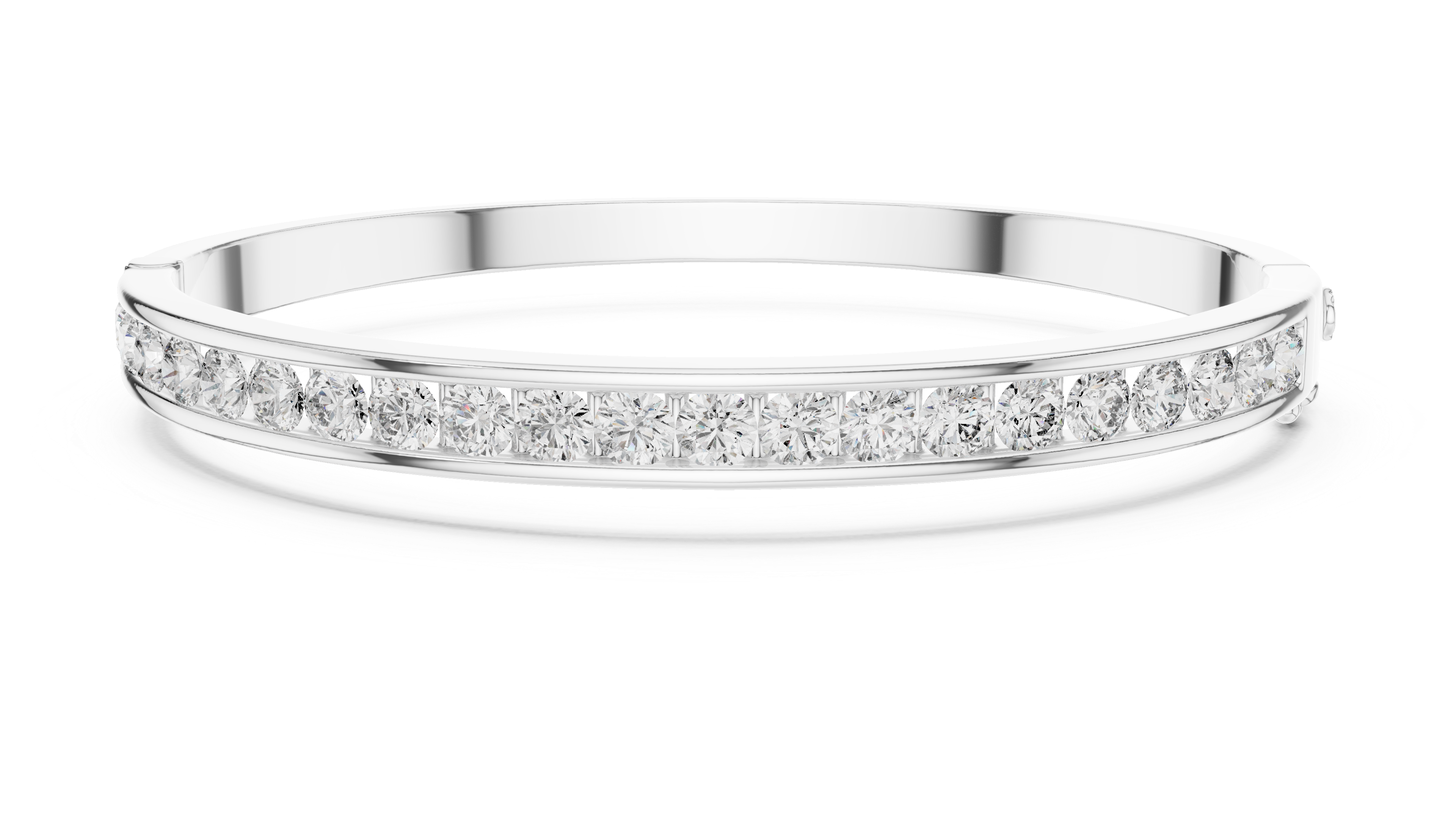 16.5 Pointer Round Diamond Channel Set Bangle
