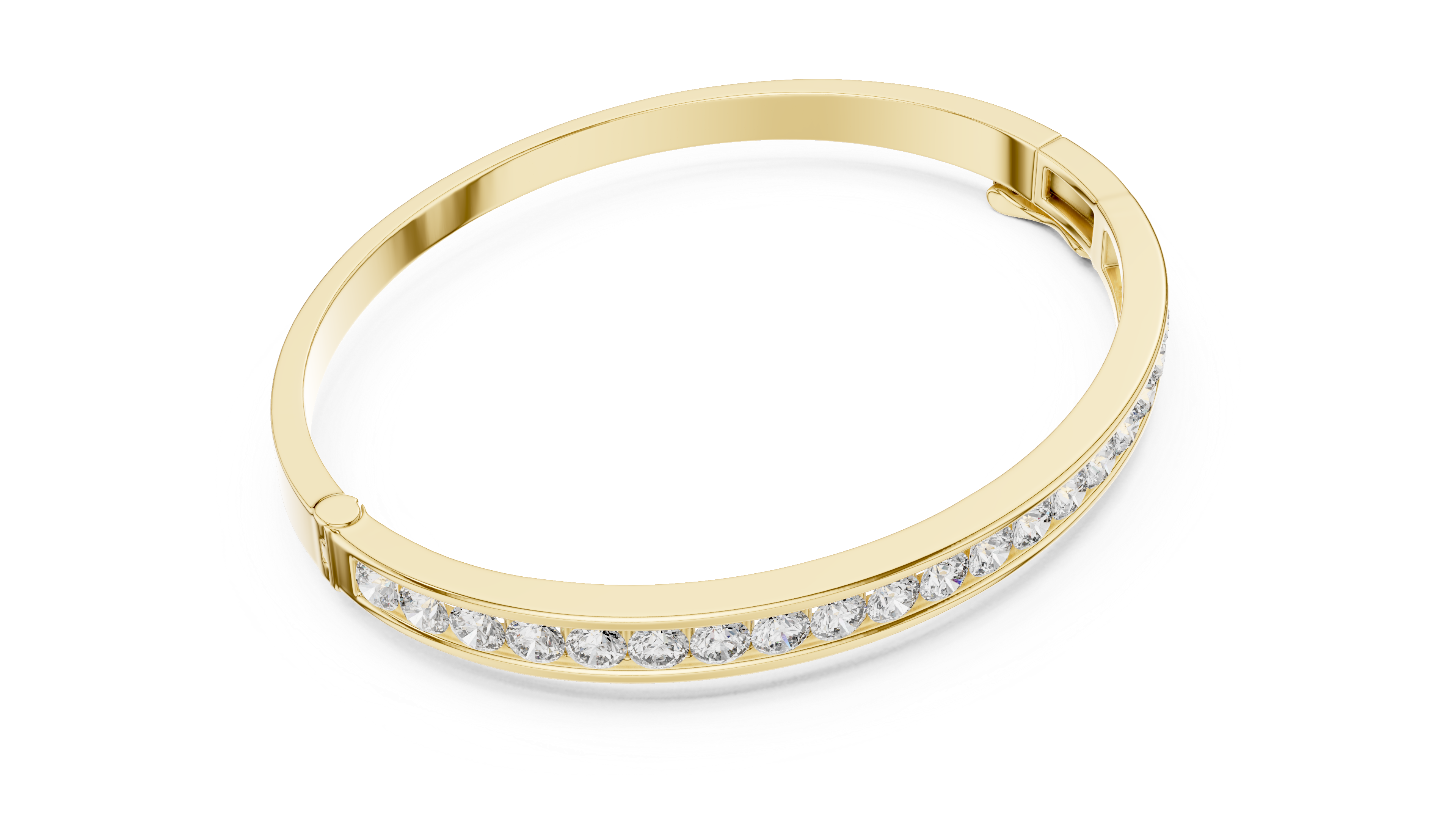 16.5 Pointer Round Diamond Channel Set Bangle
