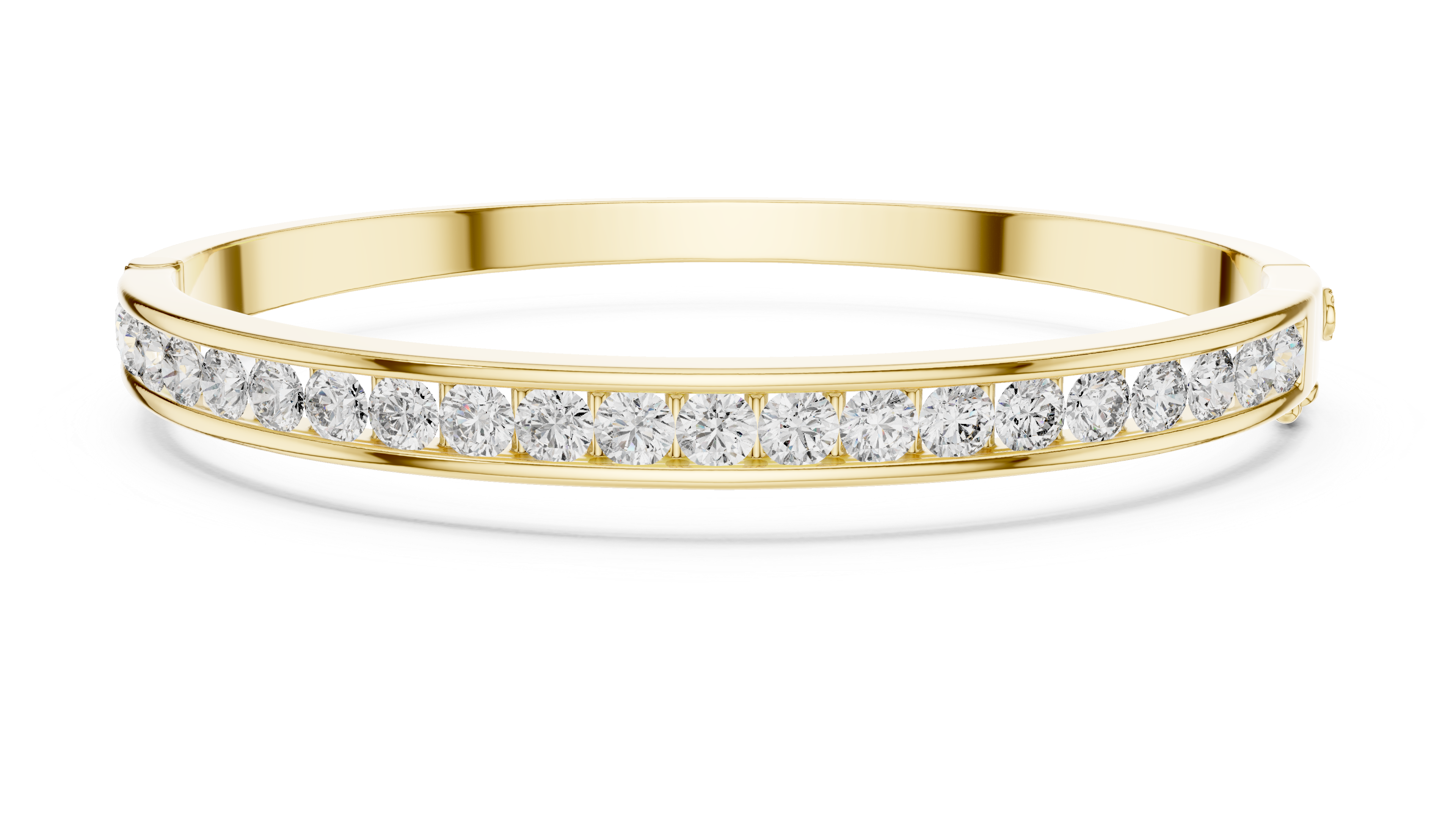 16.5 Pointer Round Diamond Channel Set Bangle