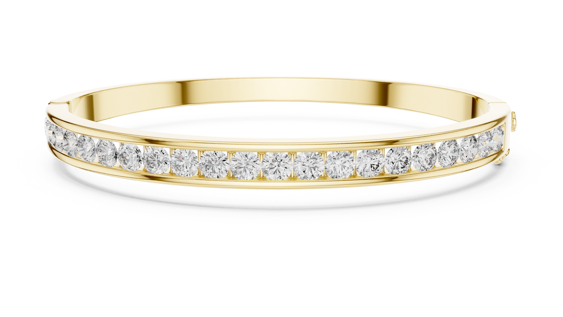 16.5 Pointer Round Diamond Channel Set Bangle