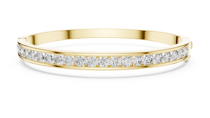16.5 Pointer Round Diamond Channel Set Bangle