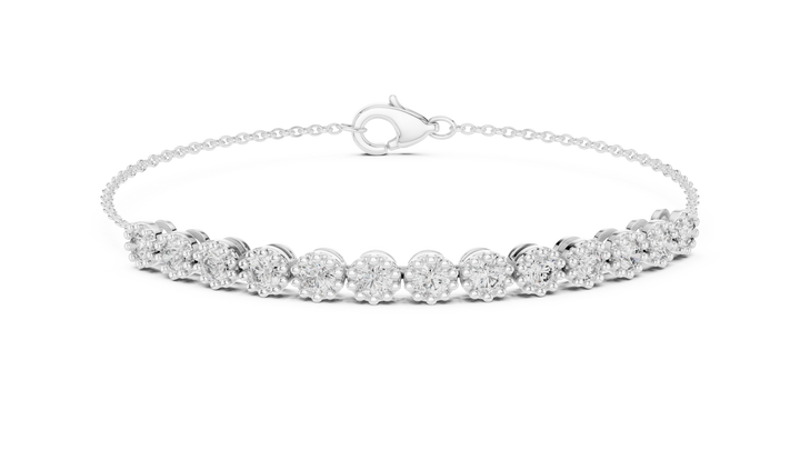 11 Pointer  Round Diamond Station Chain Bracelet