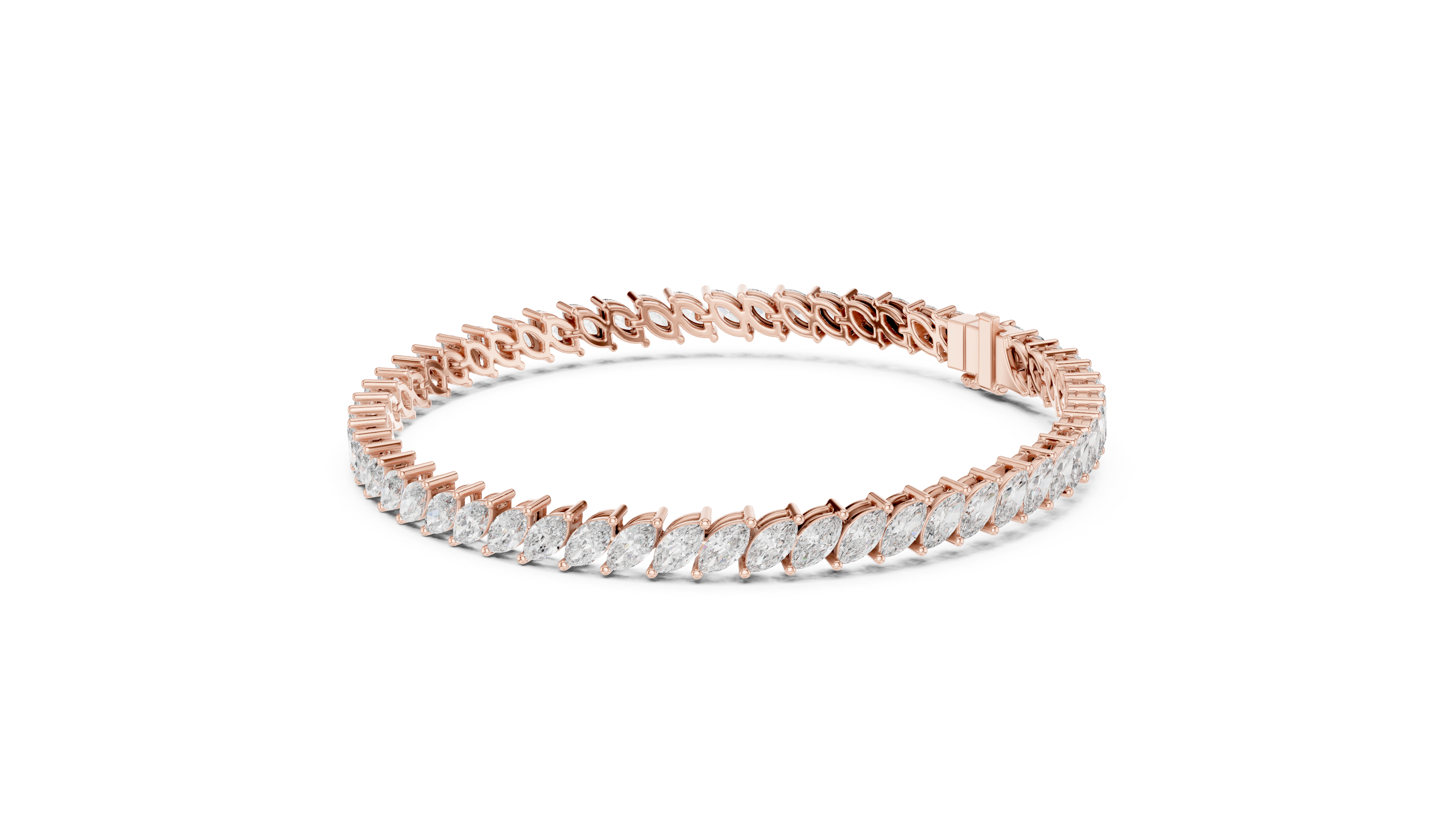 15 Pointer Marquise Cut Diamond Collet Tennis Bracelet