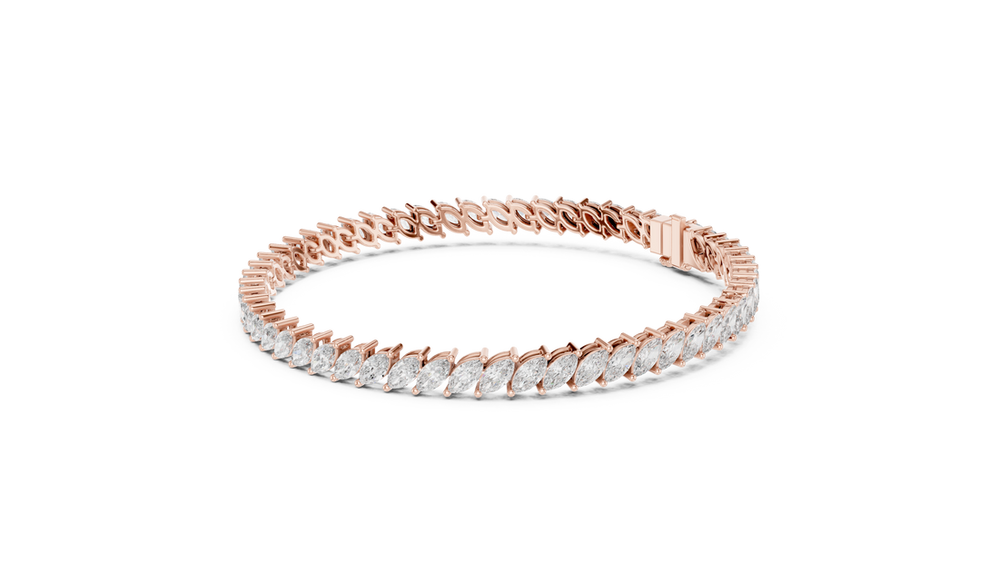 15 Pointer Marquise Cut Diamond Collet Tennis Bracelet