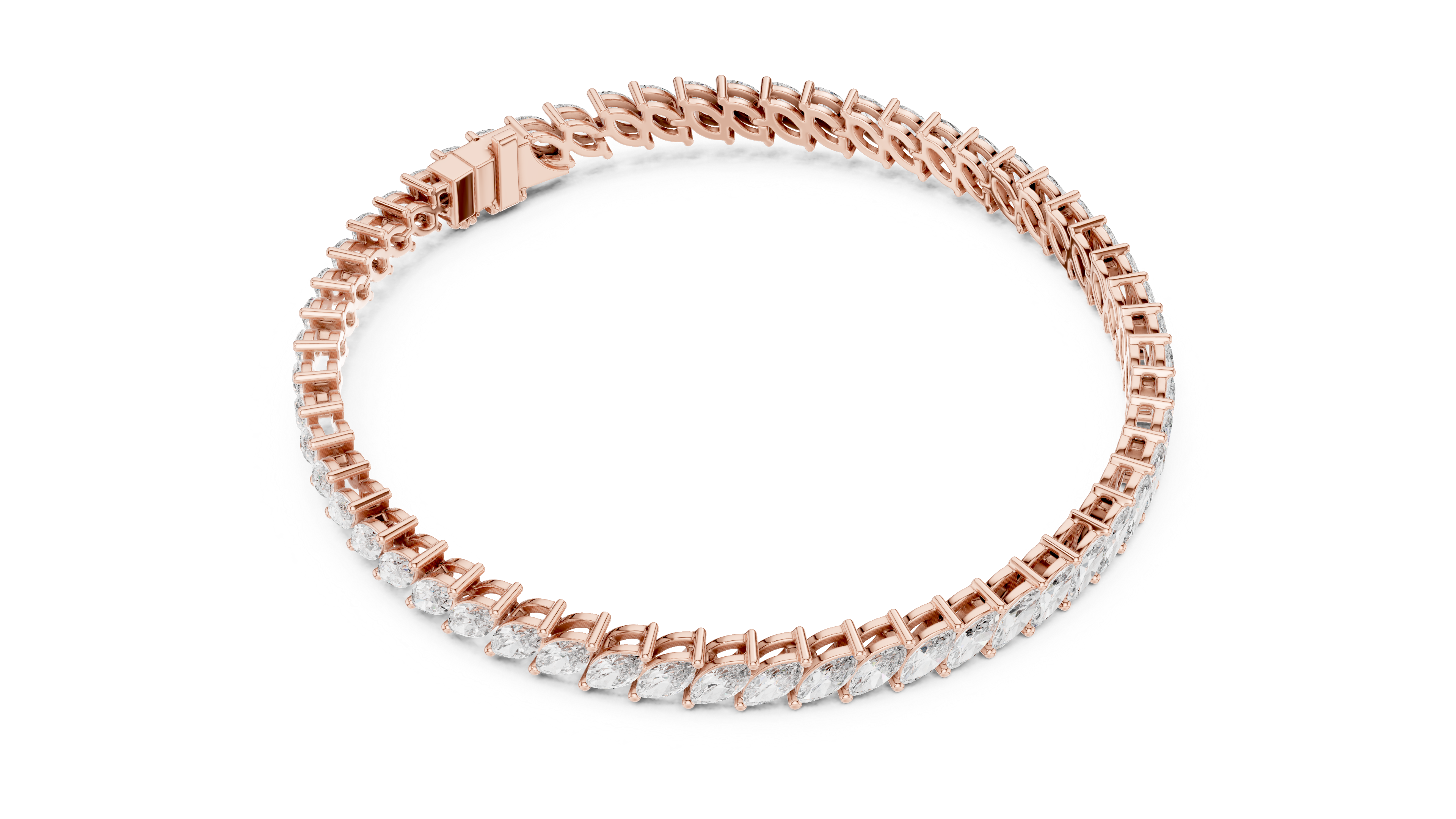 15 Pointer Marquise Cut Diamond Collet Tennis Bracelet