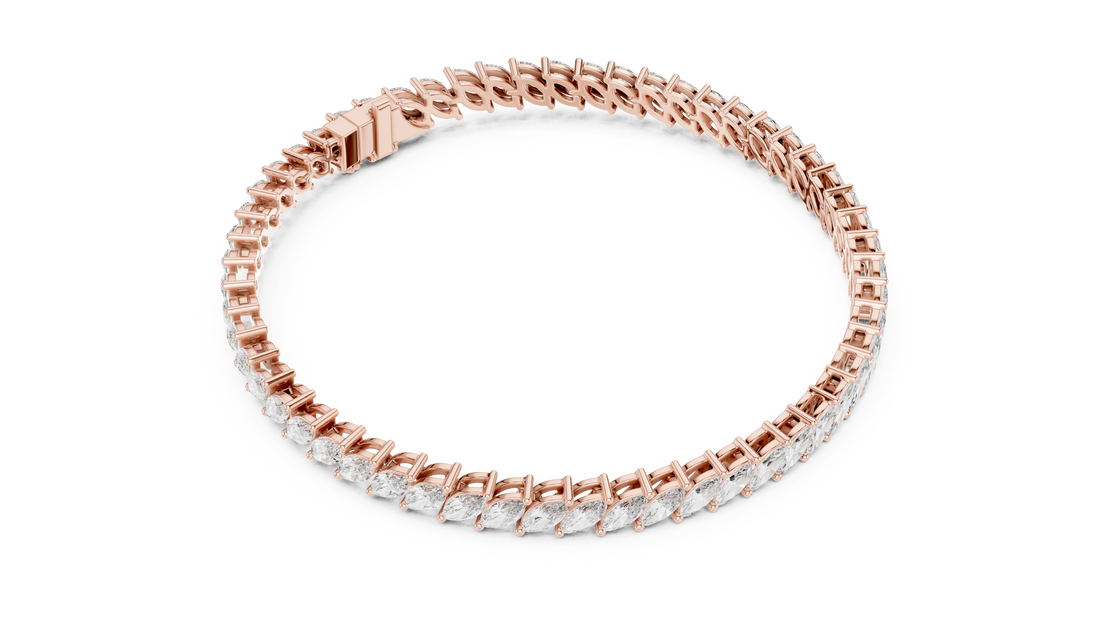 15 Pointer Marquise Cut Diamond Collet Tennis Bracelet