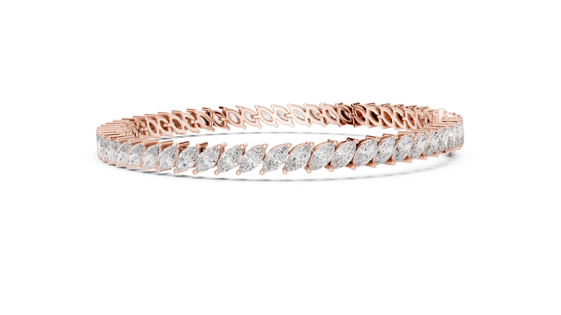 15 Pointer Marquise Cut Diamond Collet Tennis Bracelet