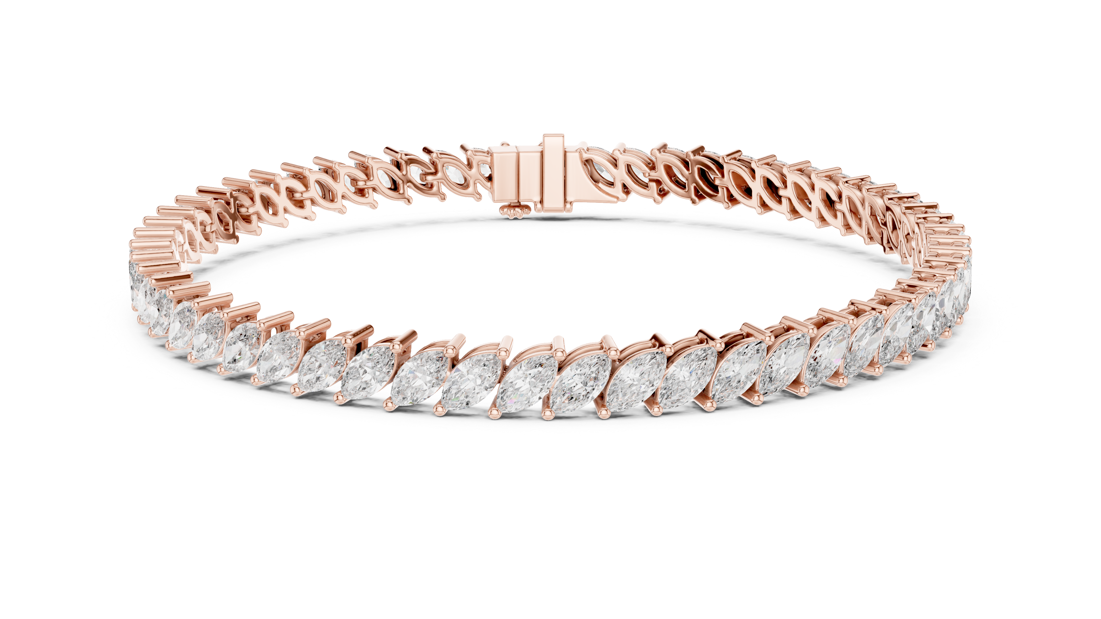 15 Pointer Marquise Cut Diamond Collet Tennis Bracelet