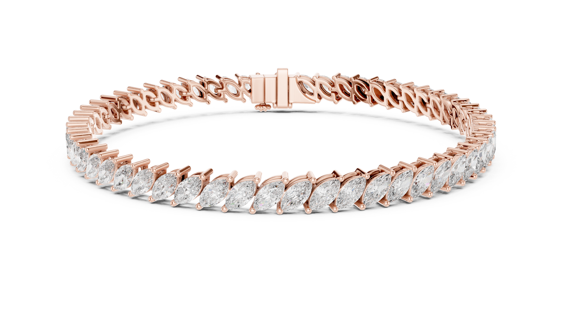 15 Pointer Marquise Cut Diamond Collet Tennis Bracelet