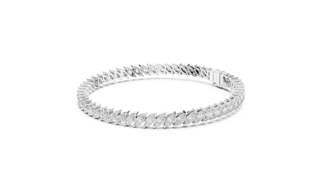 15 Pointer Marquise Cut Diamond Collet Tennis Bracelet