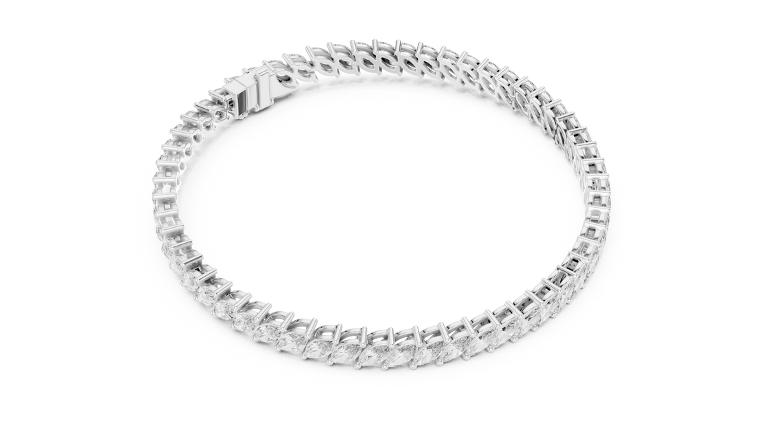 15 Pointer Marquise Cut Diamond Collet Tennis Bracelet