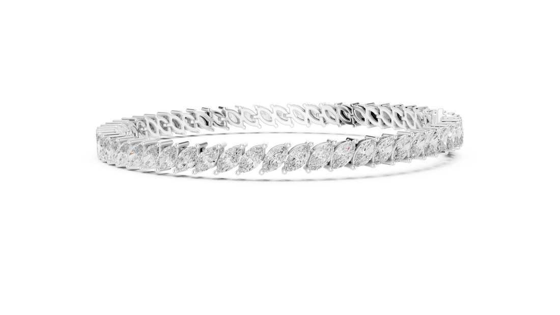 15 Pointer Marquise Cut Diamond Collet Tennis Bracelet