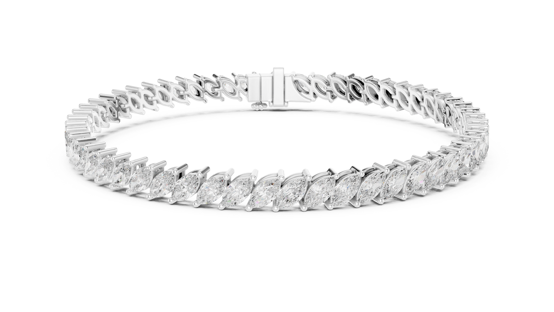 15 Pointer Marquise Cut Diamond Collet Tennis Bracelet
