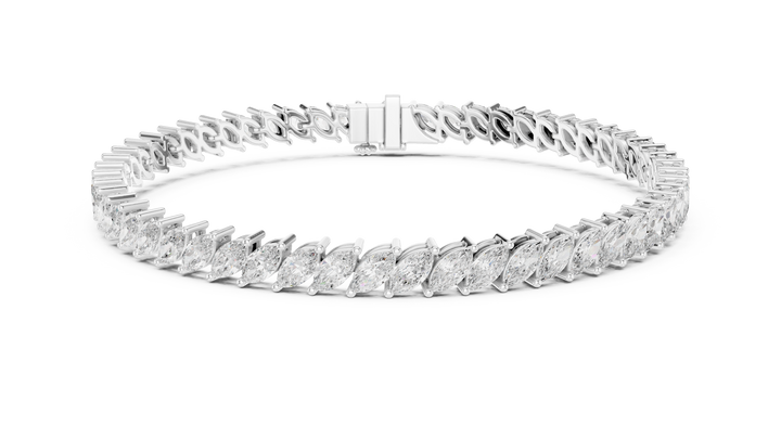 15 Pointer Marquise Cut Diamond Collet Tennis Bracelet