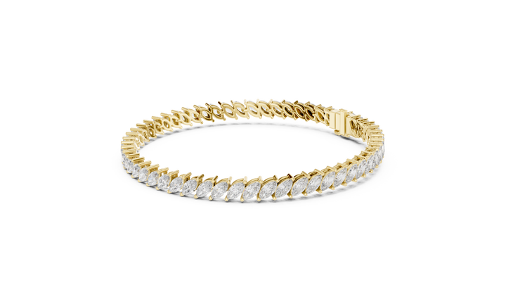 15 Pointer Marquise Cut Diamond Collet Tennis Bracelet