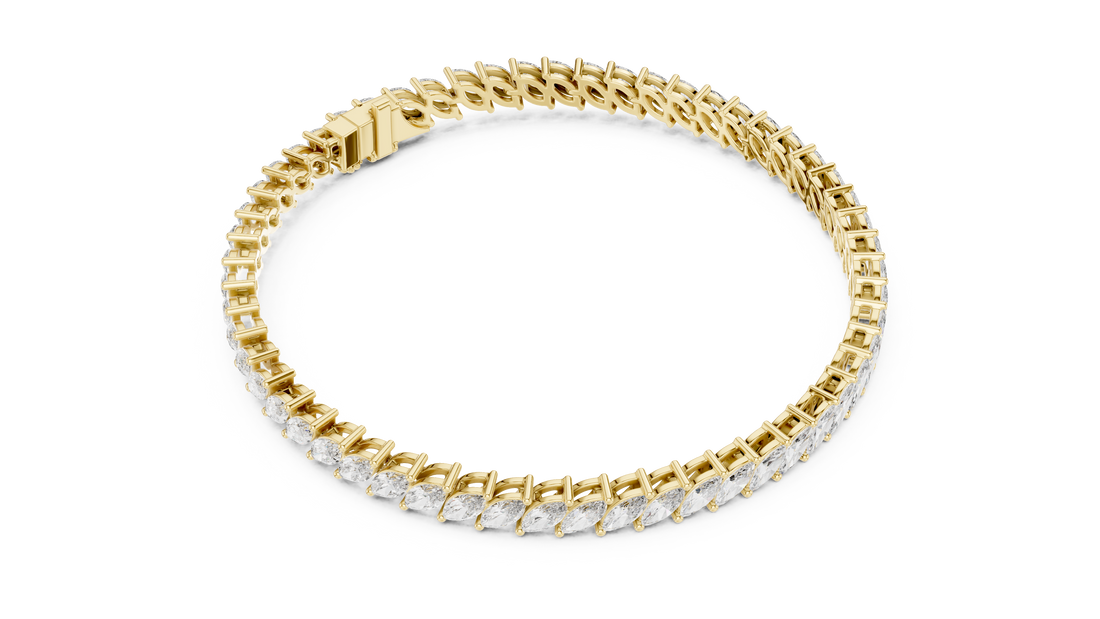 15 Pointer Marquise Cut Diamond Collet Tennis Bracelet