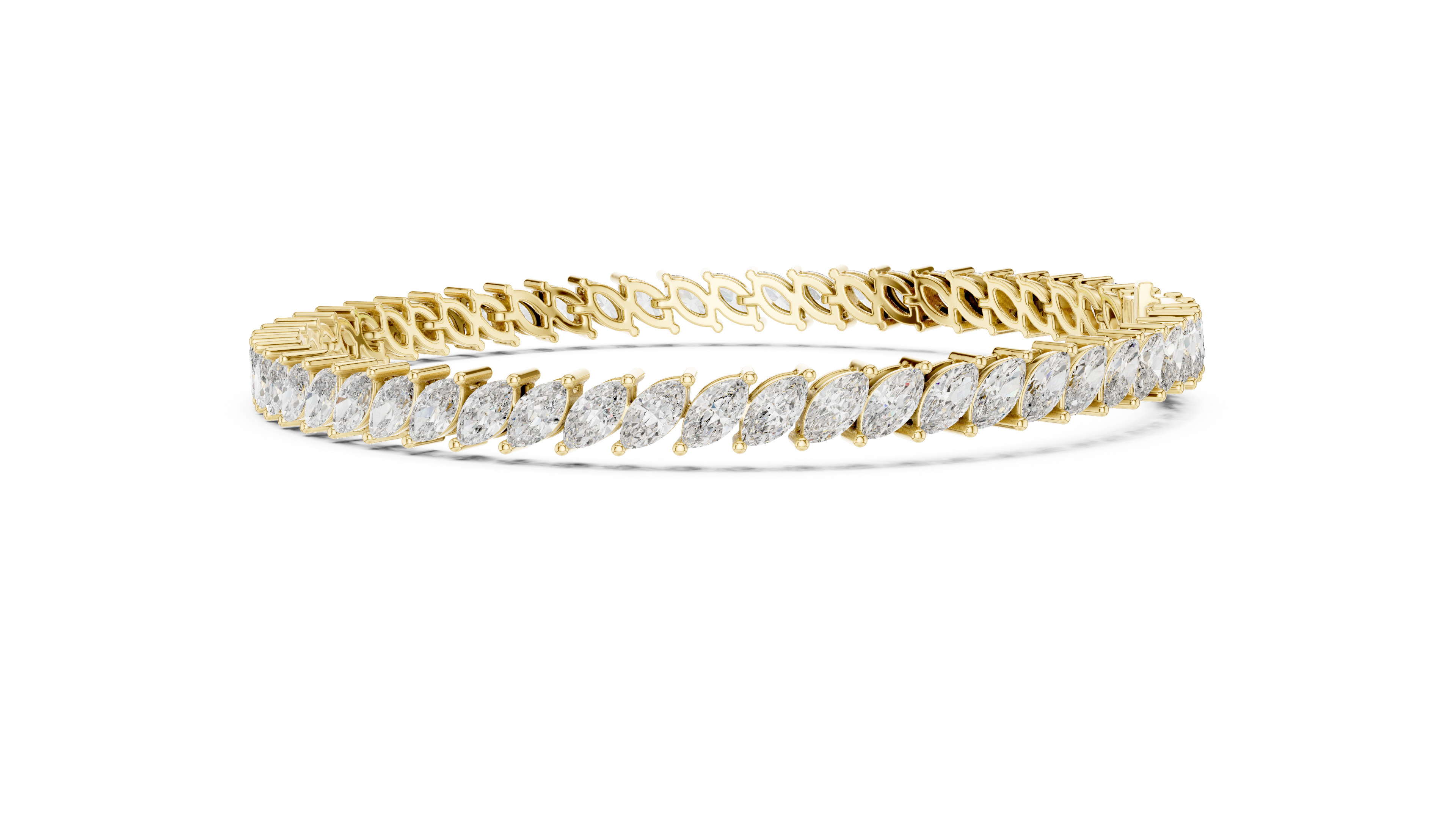 15 Pointer Marquise Cut Diamond Collet Tennis Bracelet