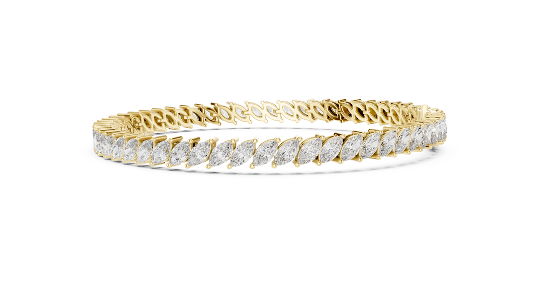 15 Pointer Marquise Cut Diamond Collet Tennis Bracelet