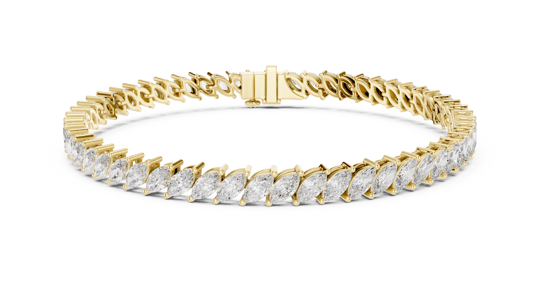15 Pointer Marquise Cut Diamond Collet Tennis Bracelet