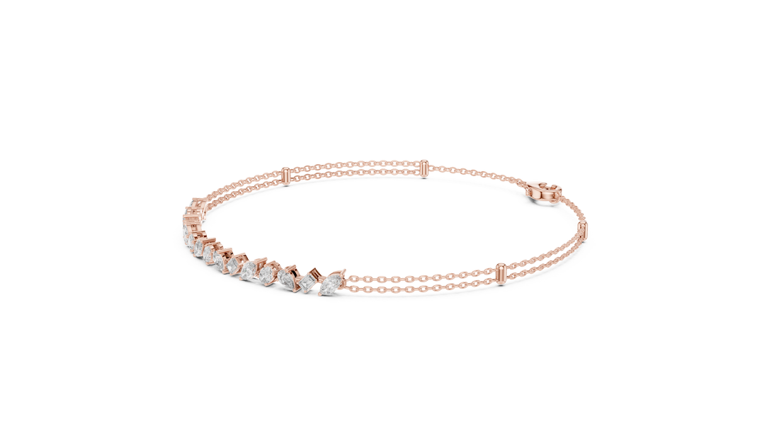 Multi-Shape Diamond Station Chain Bracelet