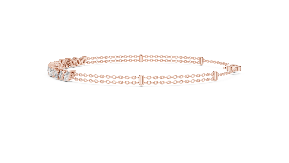 Multi-Shape Diamond Station Chain Bracelet