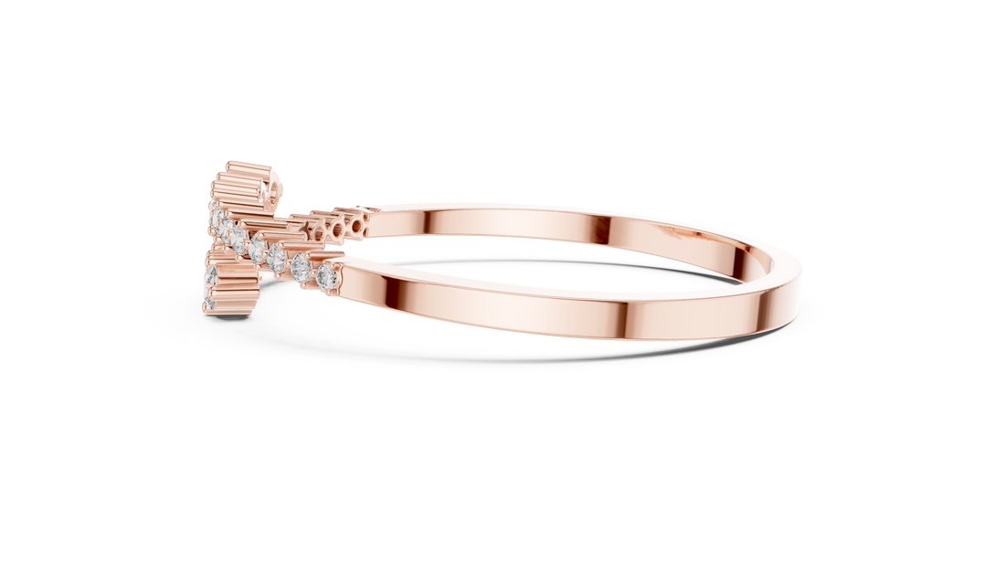 Graduated Round Diamond Bypass Open Bracelet