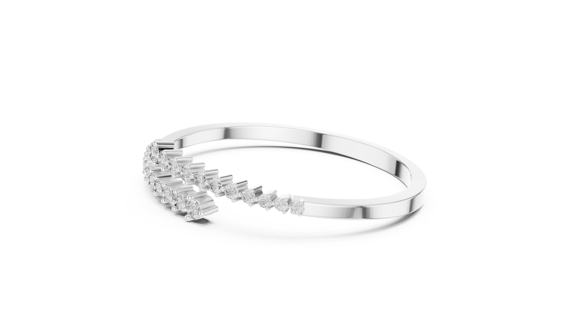Graduated Round Diamond Bypass Open Bracelet