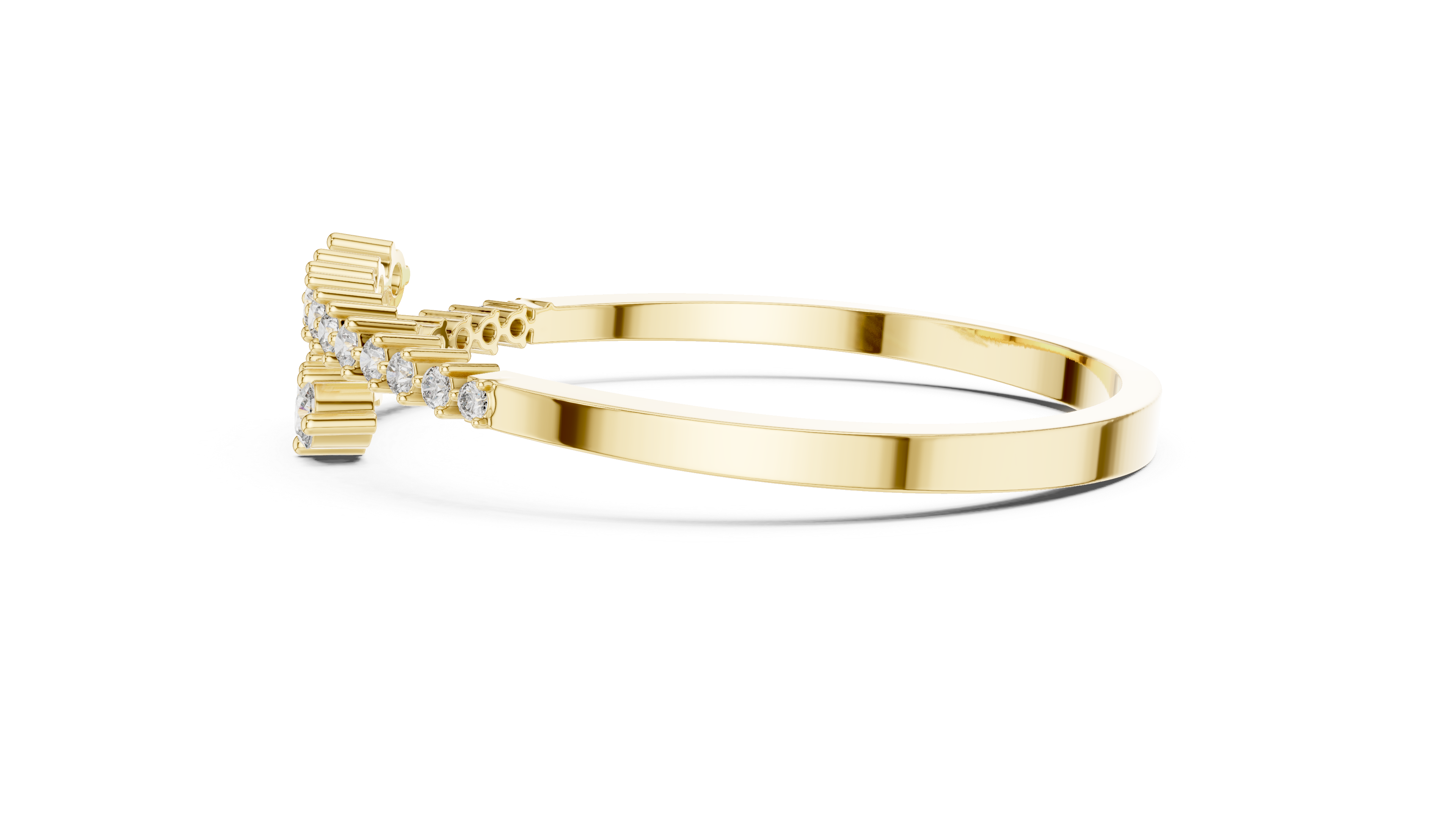 Graduated Round Diamond Bypass Open Bracelet