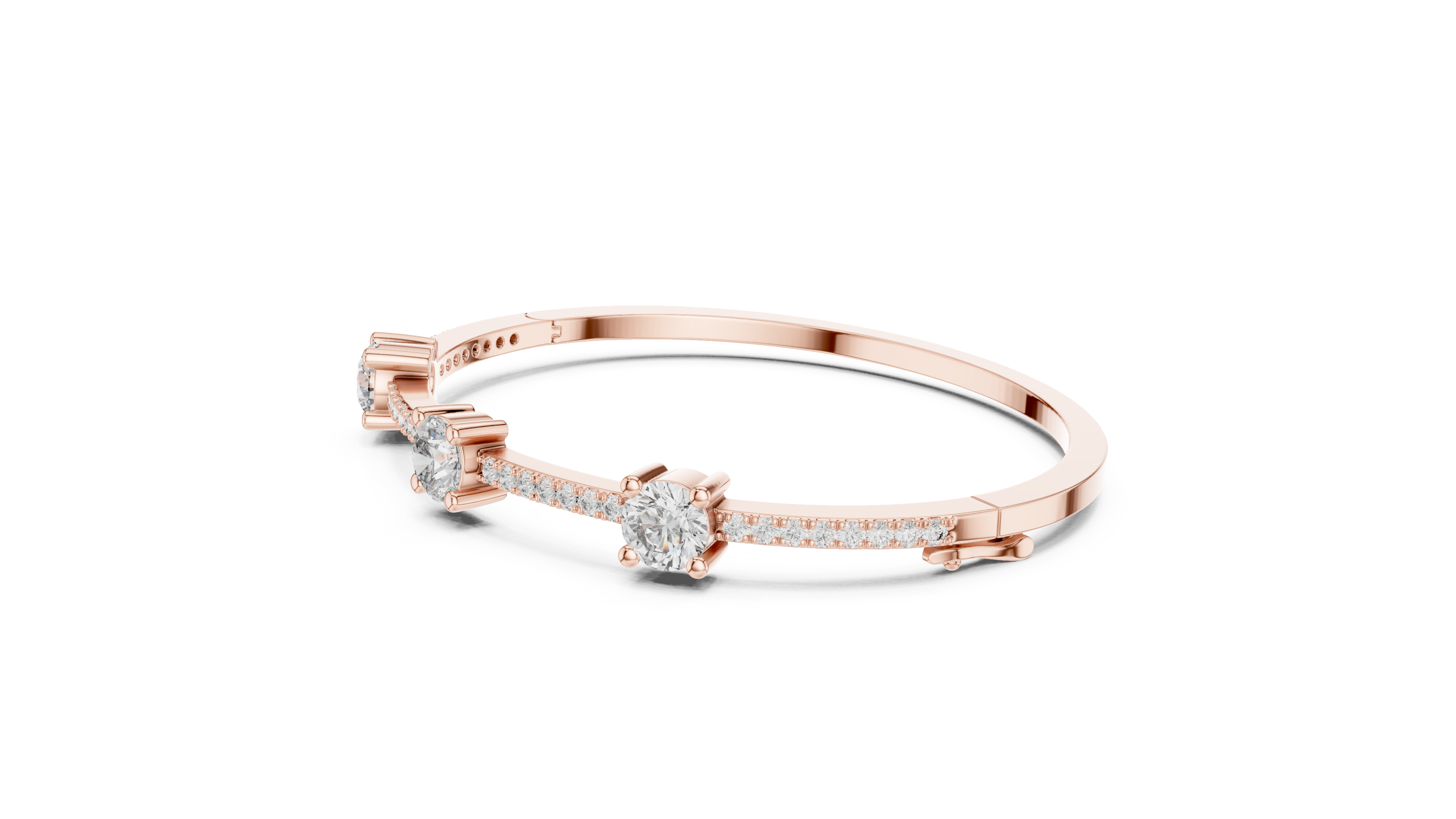 95 Pointer Round Diamond Bracelet with Micro-Prong Accent Band