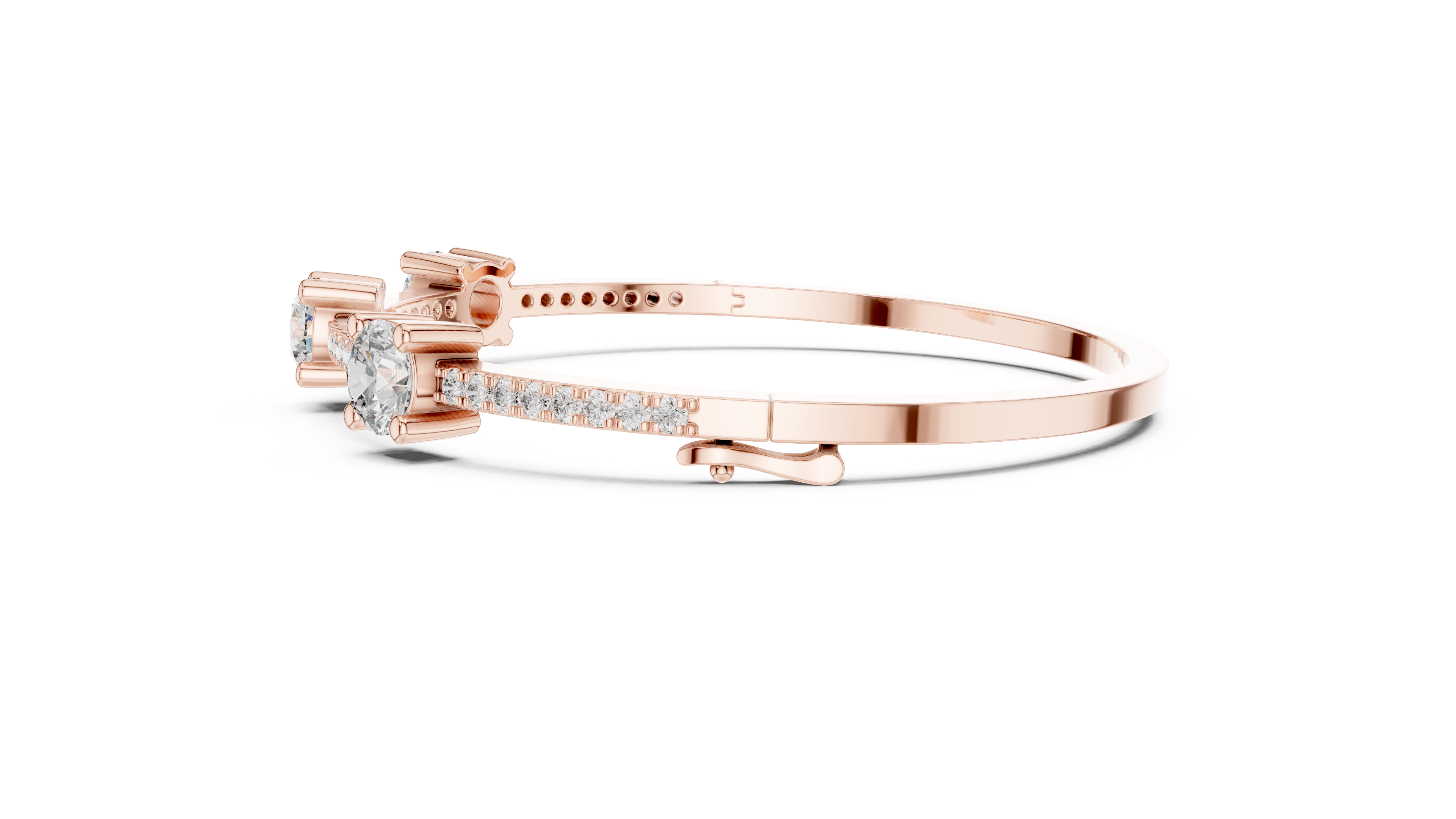95 Pointer Round Diamond Bracelet with Micro-Prong Accent Band