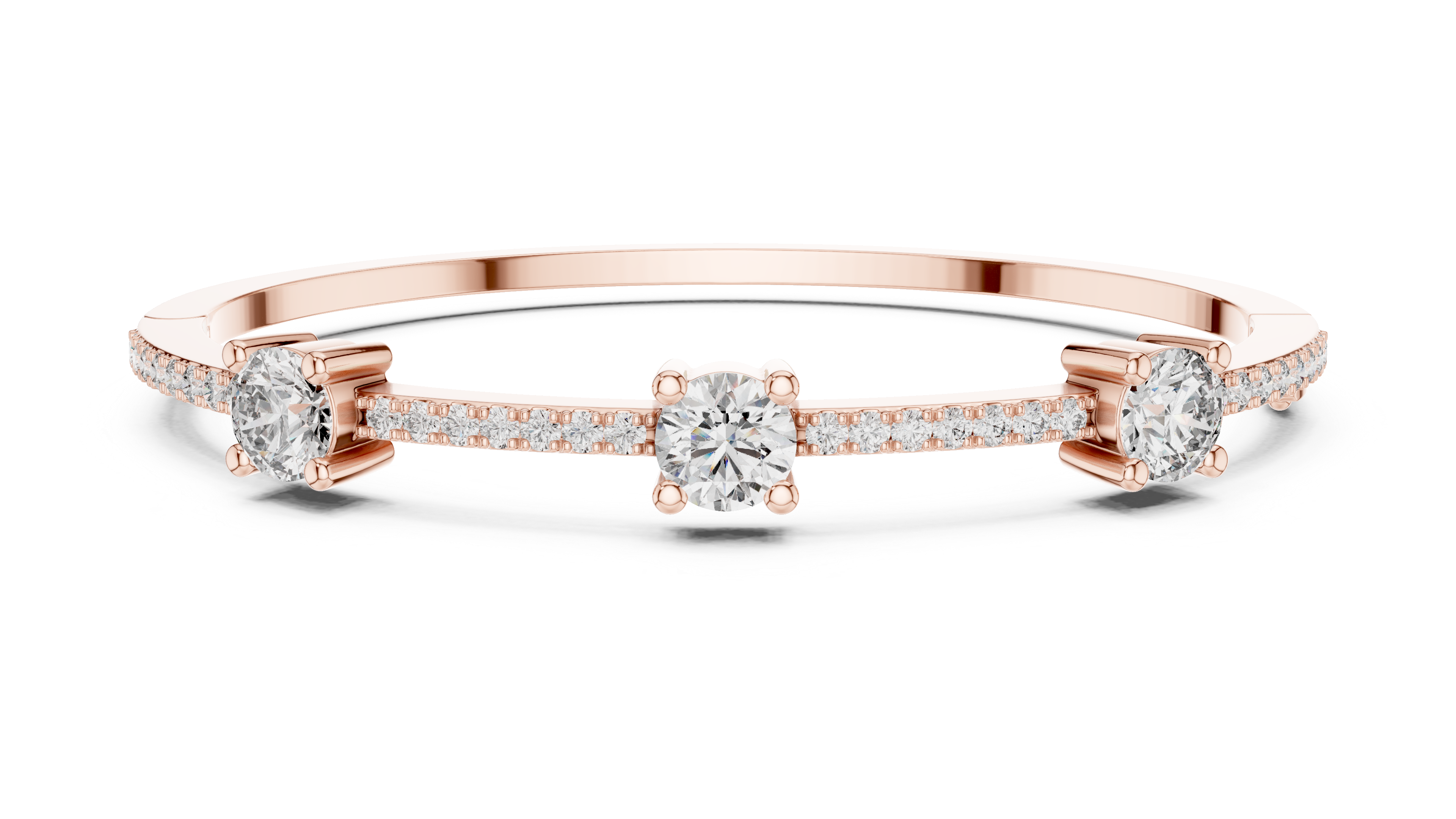 95 Pointer Round Diamond Bracelet with Micro-Prong Accent Band