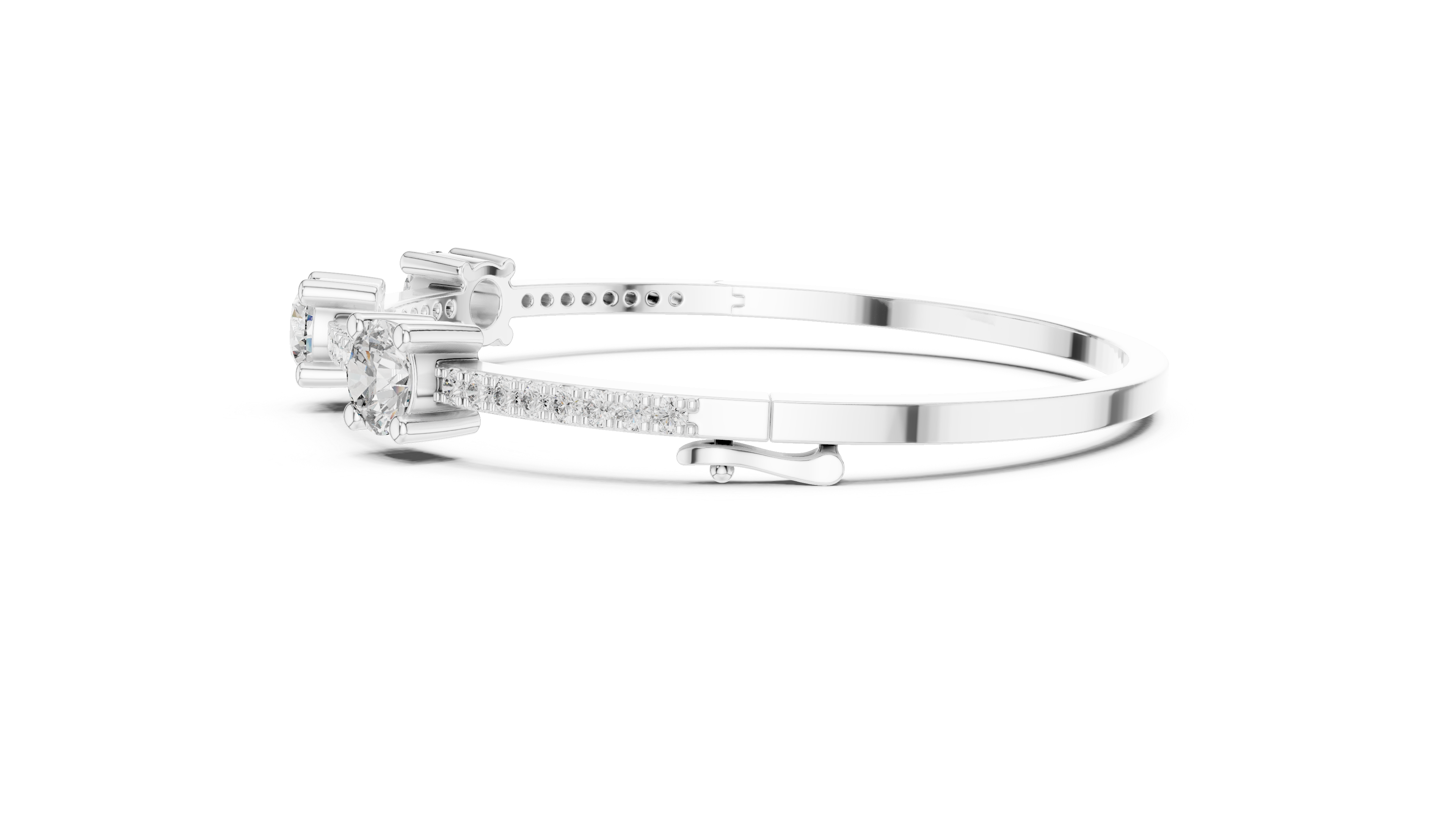 95 Pointer Round Diamond Bracelet with Micro-Prong Accent Band