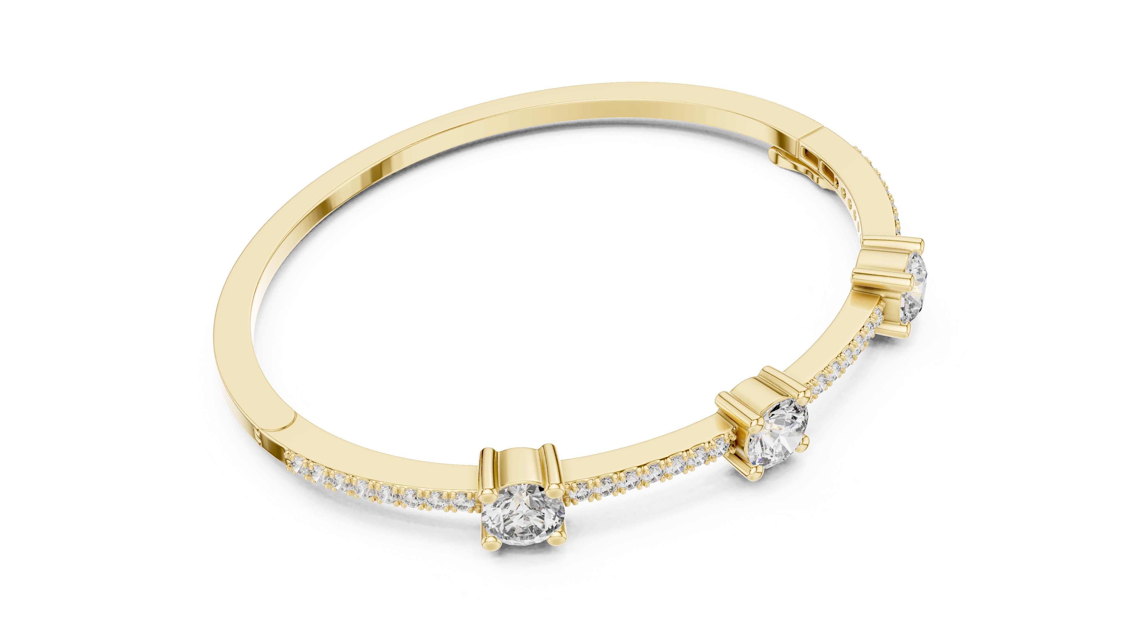 95 Pointer Round Diamond Bracelet with Micro-Prong Accent Band