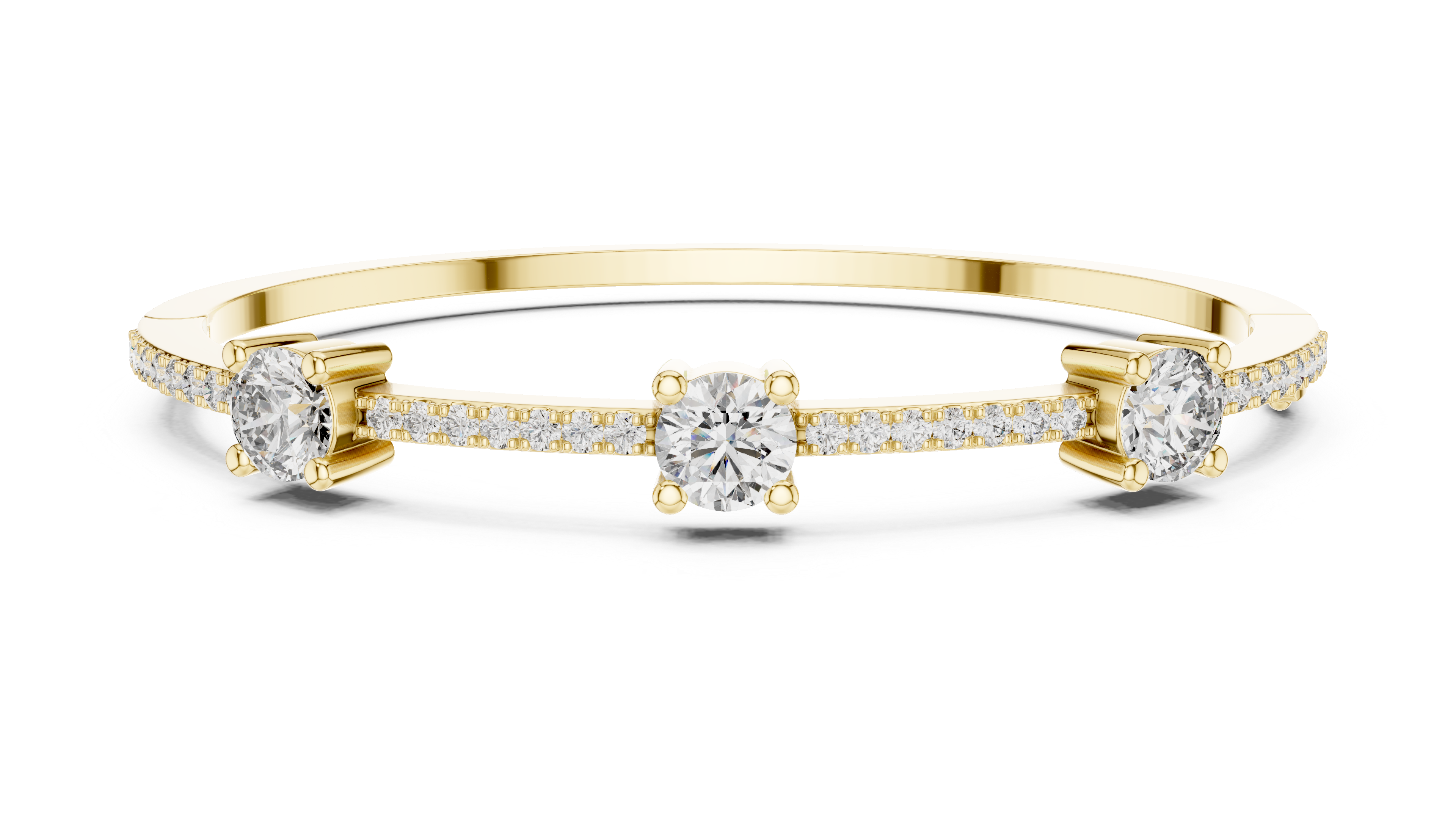 95 Pointer Round Diamond Bracelet with Micro-Prong Accent Band