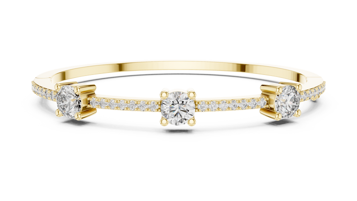 95 Pointer Round Diamond Bracelet with Micro-Prong Accent Band