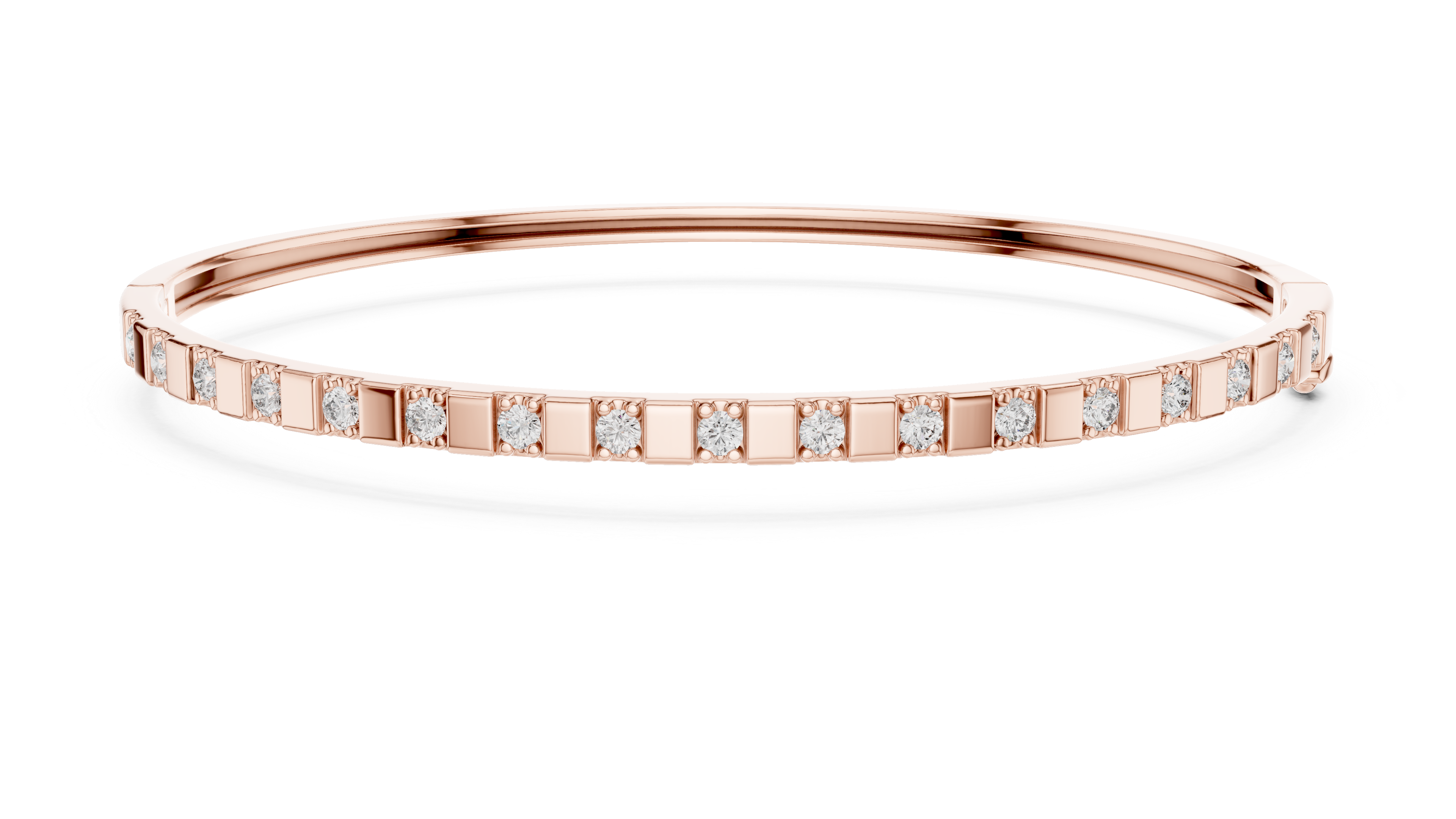 3 Pointer Half-Eternity Round Diamond Hinged